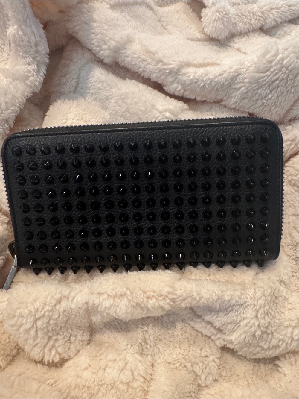 Christian Louboutin Black Spike Zip Wallet